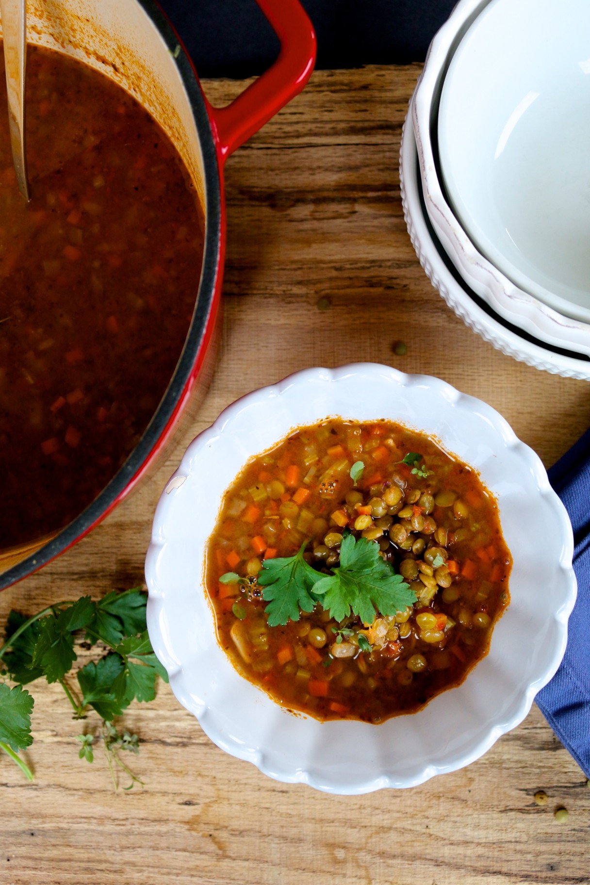 Mexican lentil soup