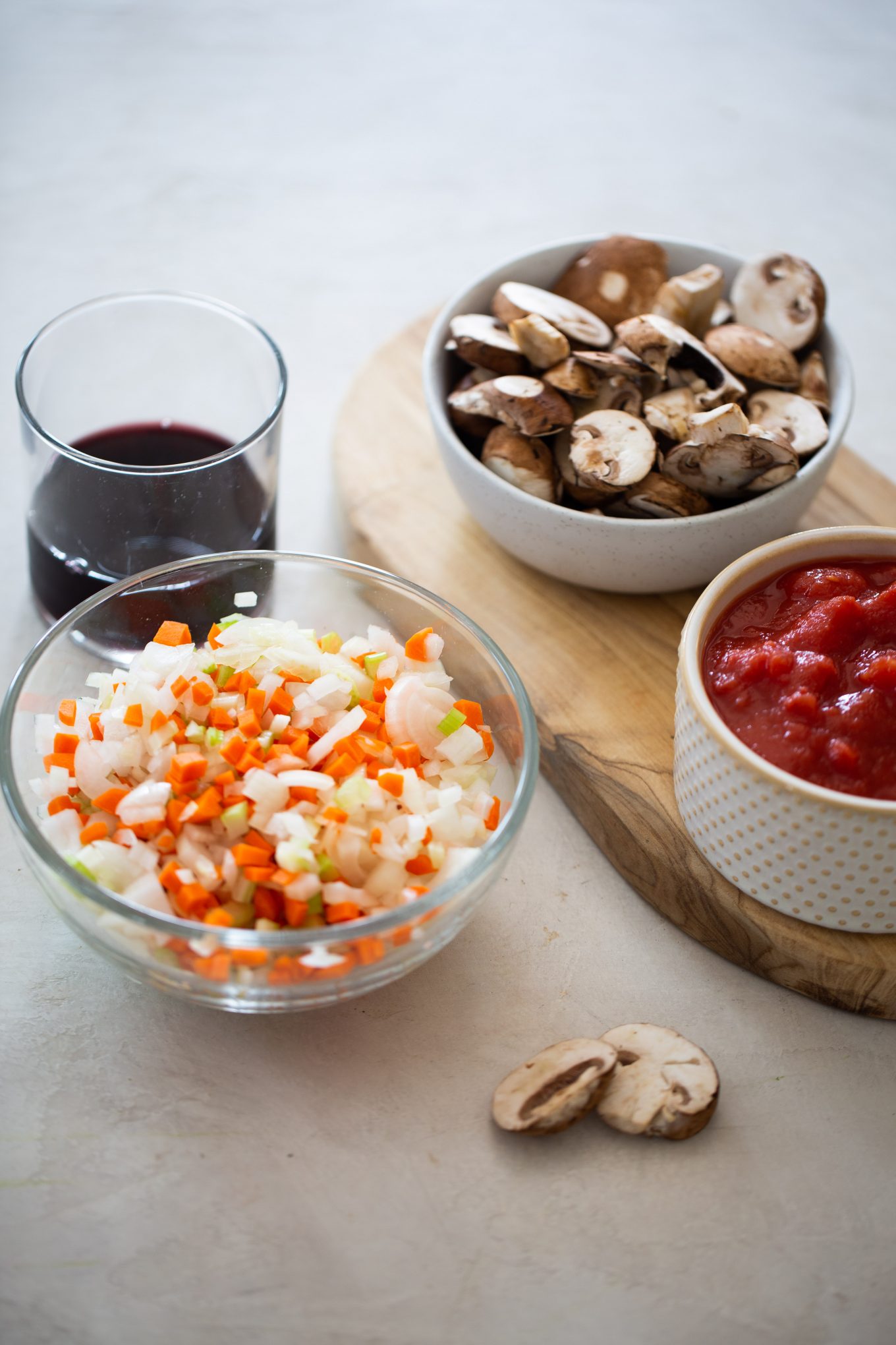 ingredients to make vegan bolognsese sauce