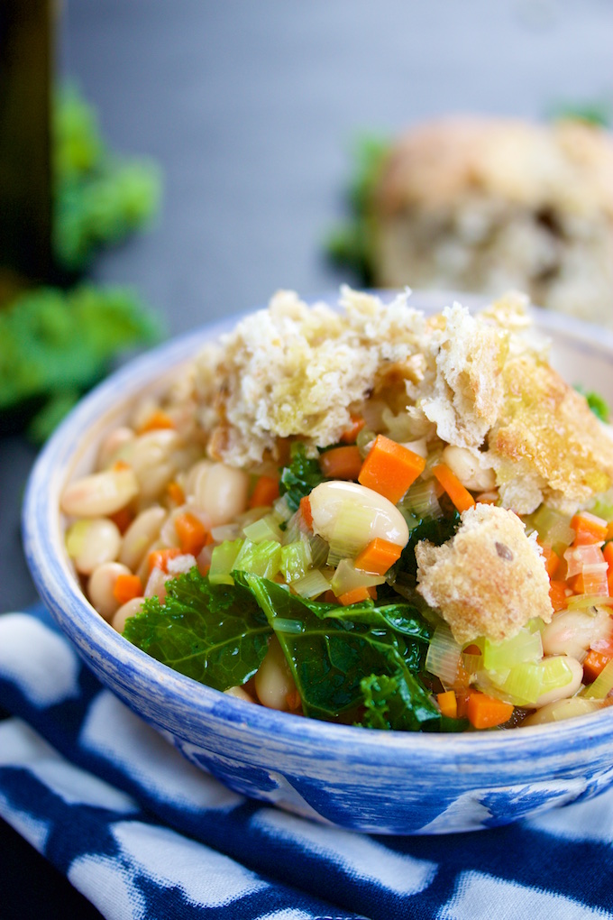 Navy Beans Kale And Mirepoix Soup