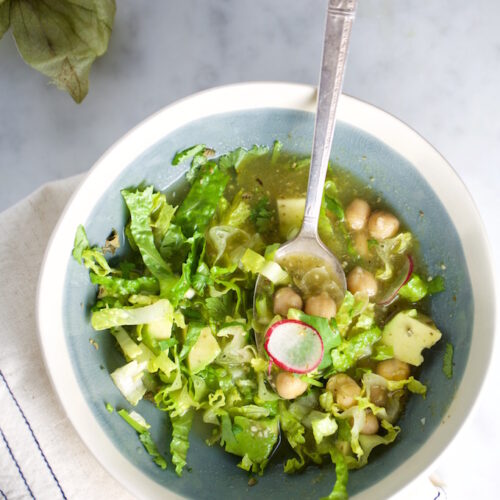 Recipe for the best green Mexican Soup with chickpeas ever.