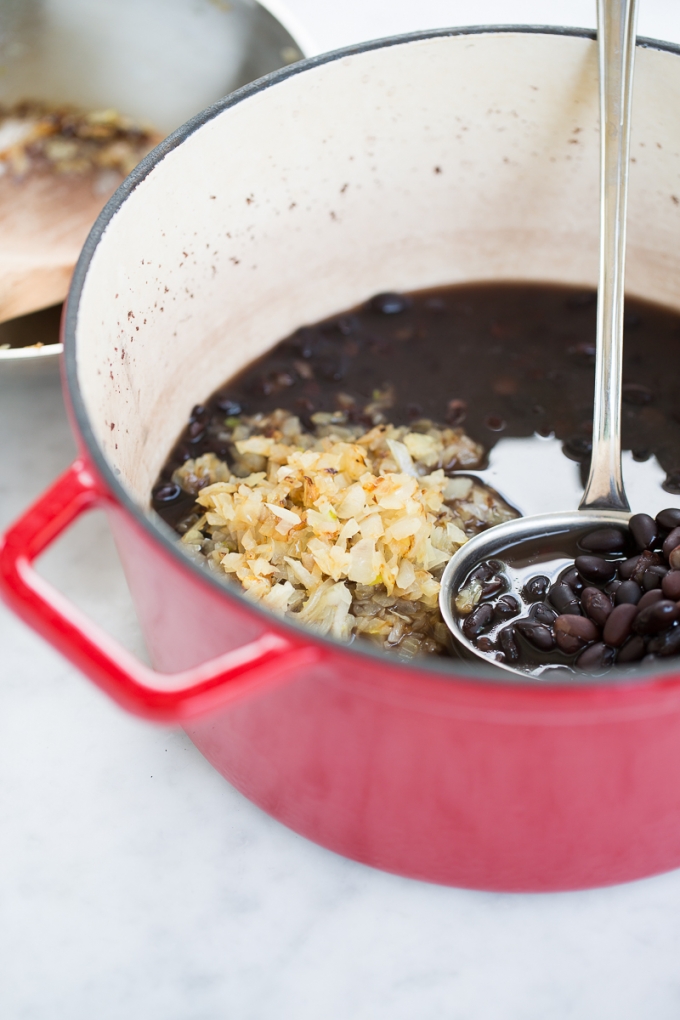 big pot of black beans