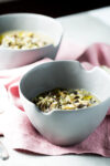 Winter soup with mushrooms, leeks and rice