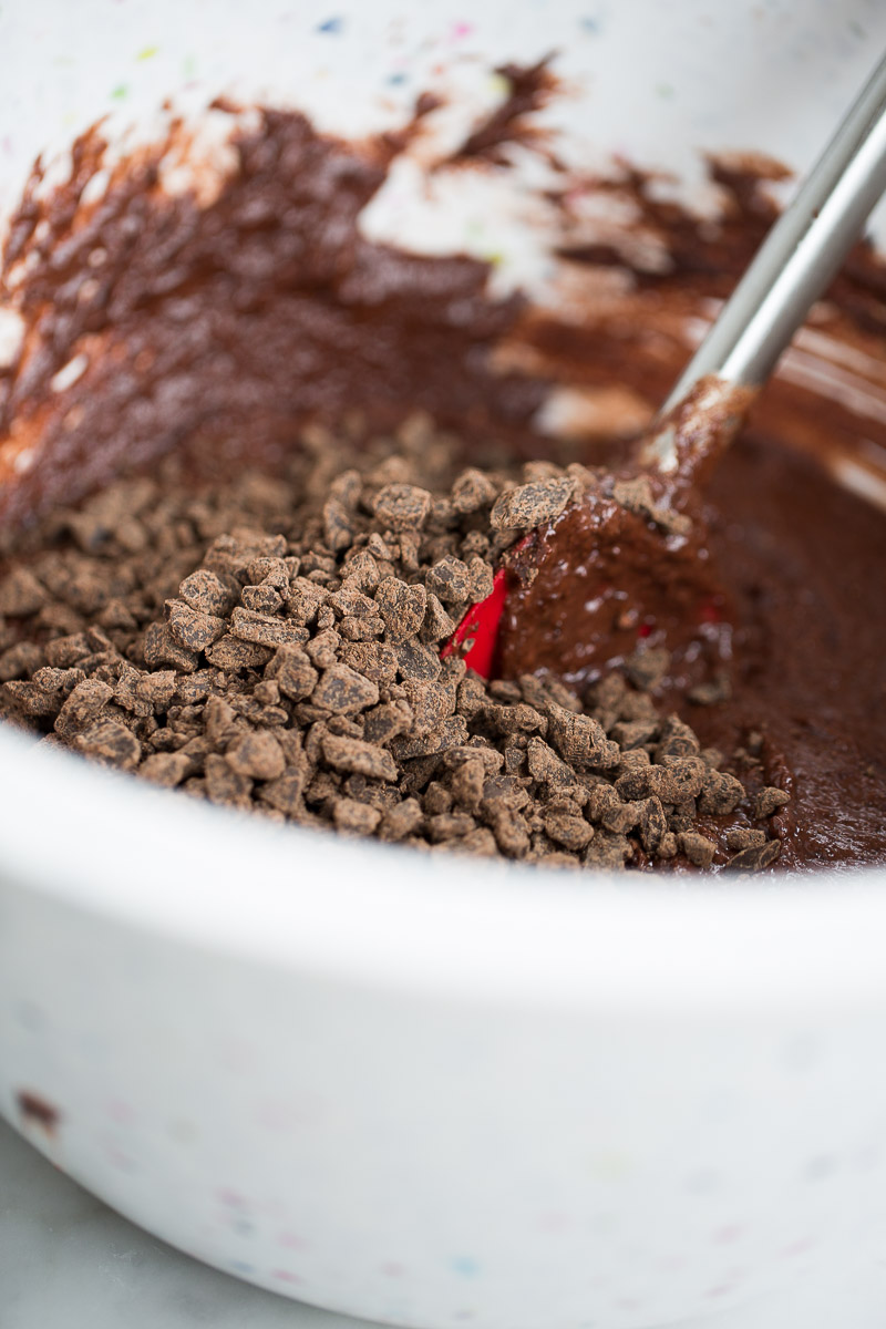 vegan chocolate cake mix in a bowl