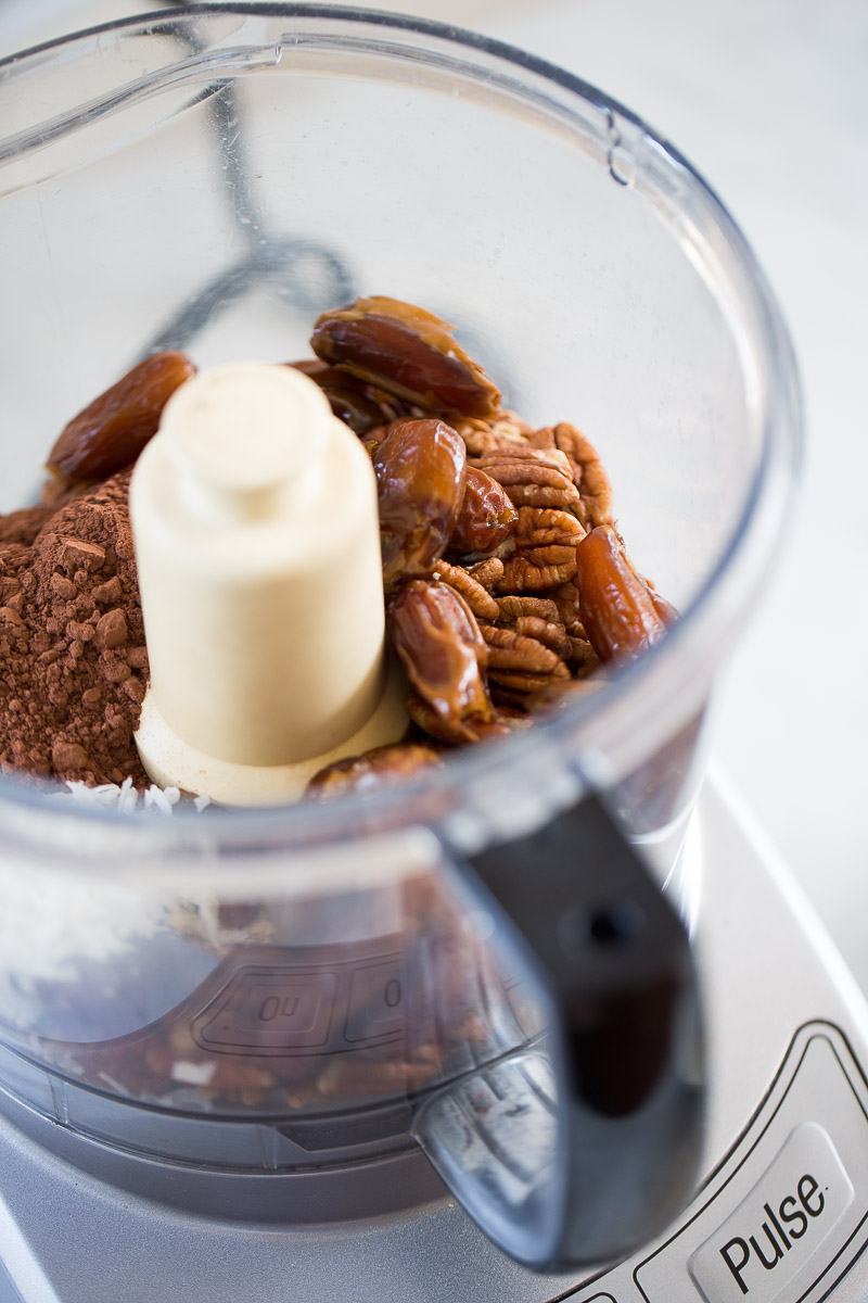 ingredients in the food processor to make truffles