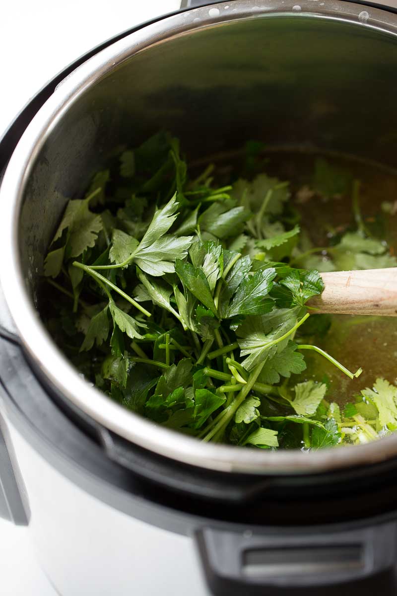 Fresh herbs in the instant pot