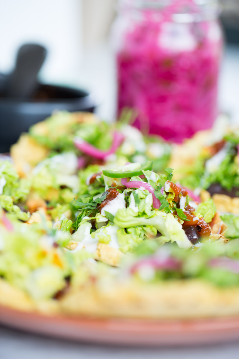 Homemade vegan sopes