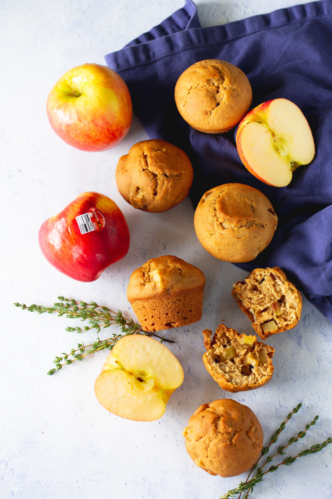 spiced apple and thyme muffins