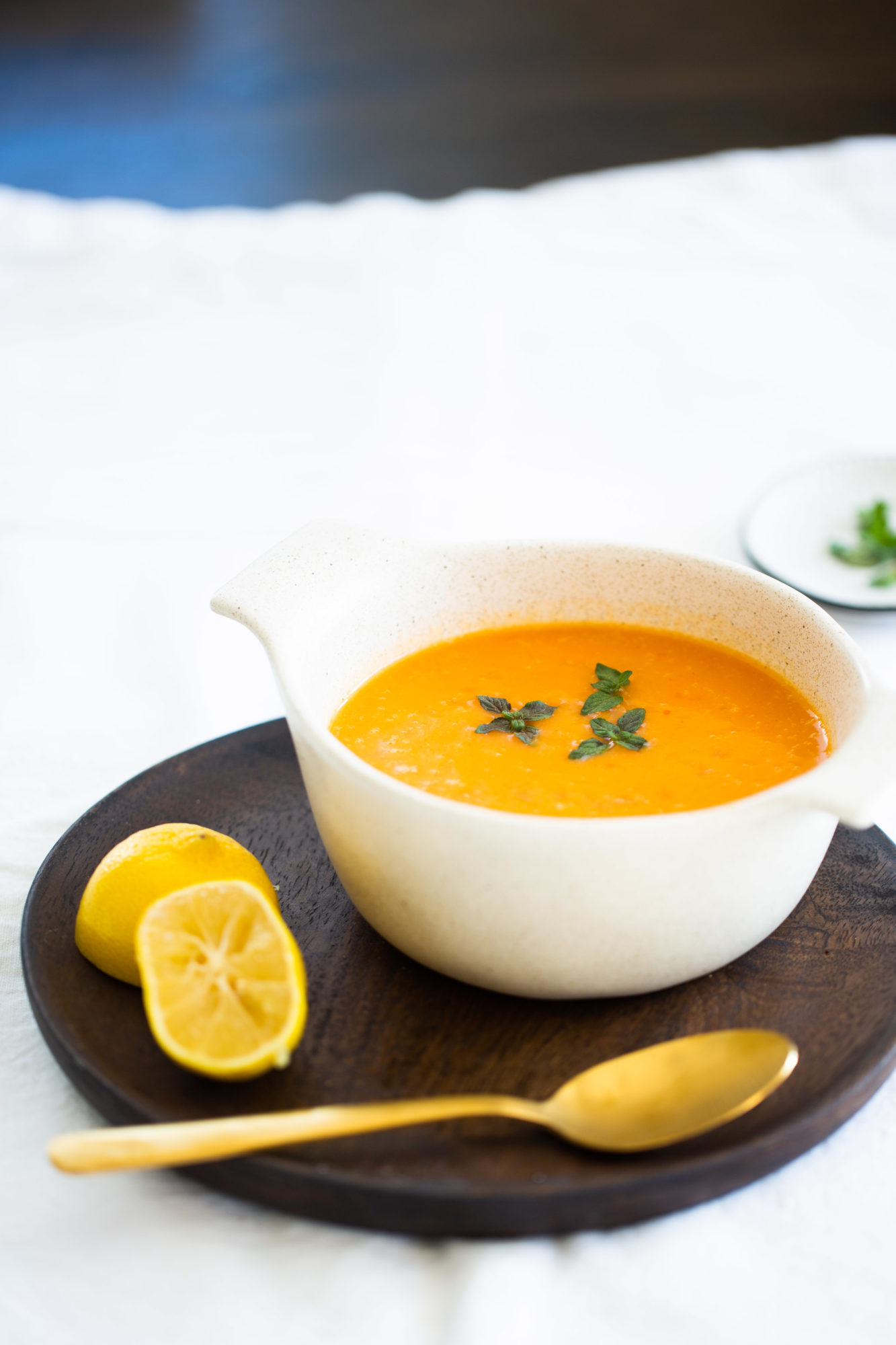 ROASTED RED BELL PEPPER AND POTATO SOUP WITH SPICES