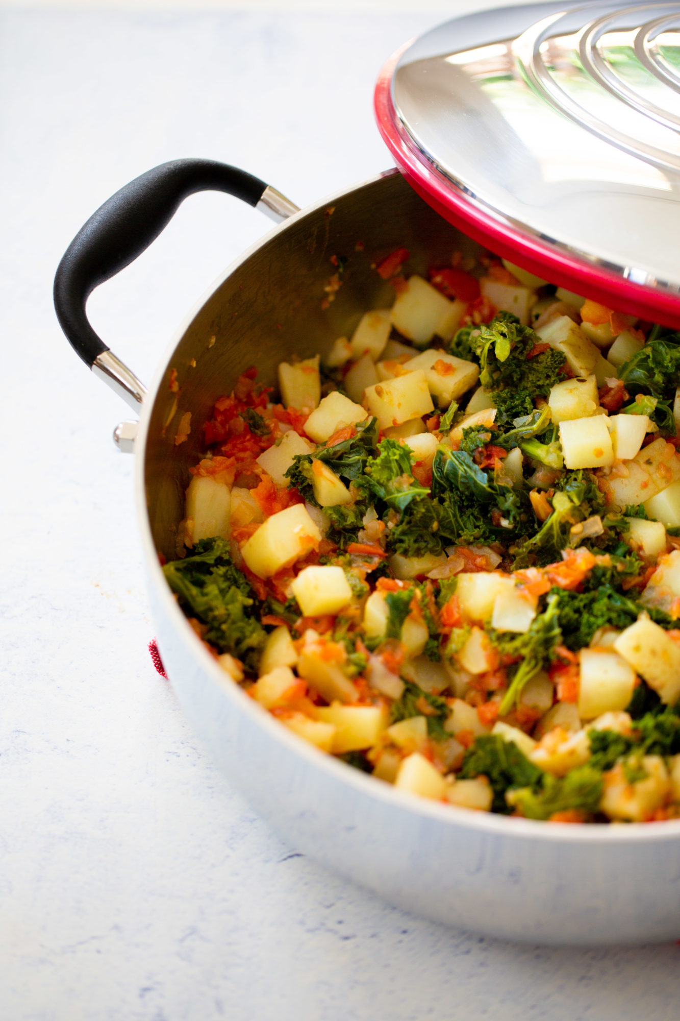 potato and kale for tacos