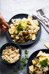 Chilaquiles with chipotle tomatillo sauce
