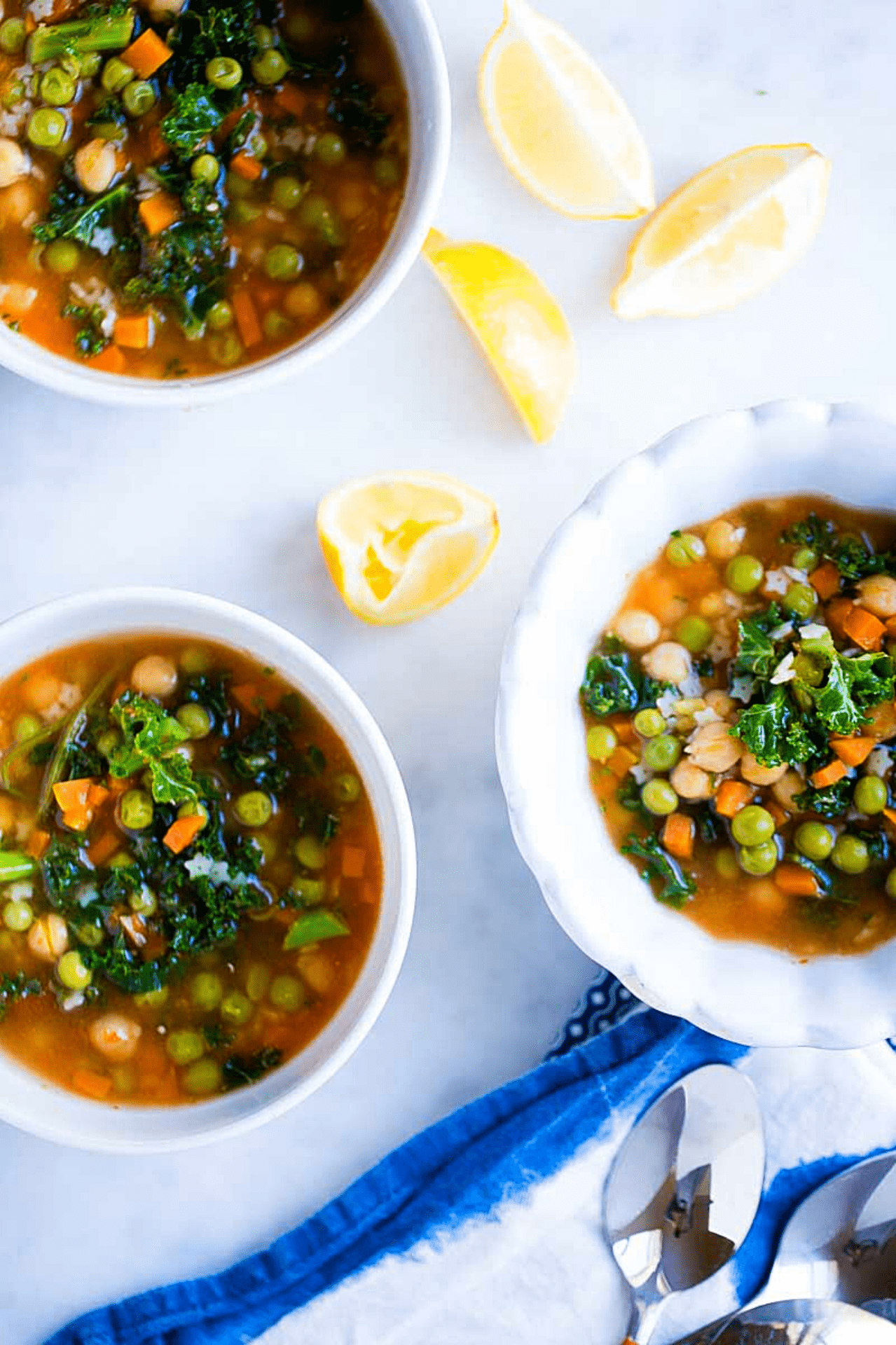 mexican soup with vegetables, pasta and chickpeas