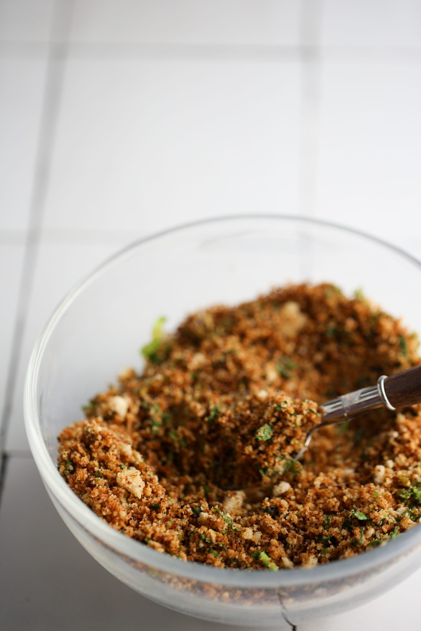 seasoned bread crumbs with spices and fresh herbs.