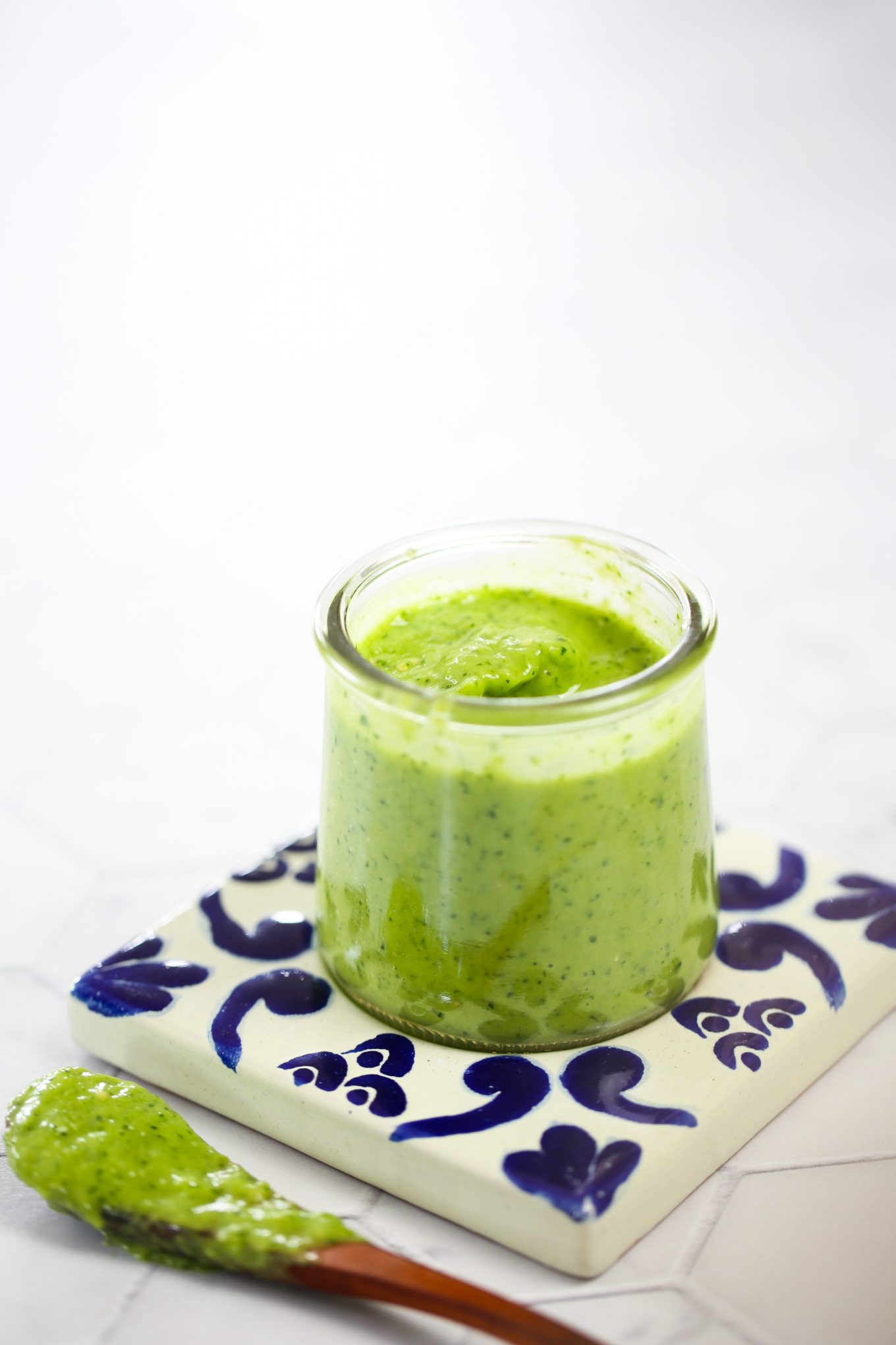 creamy salsa verde with avocado