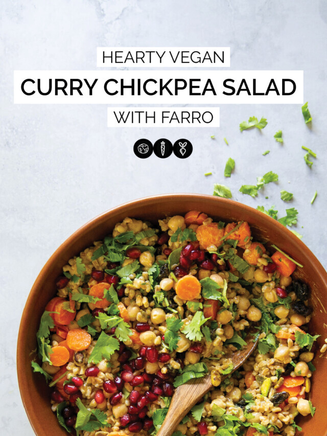 HEARTY VEGAN CURRY CHICKPEA SALAD WITH FARRO