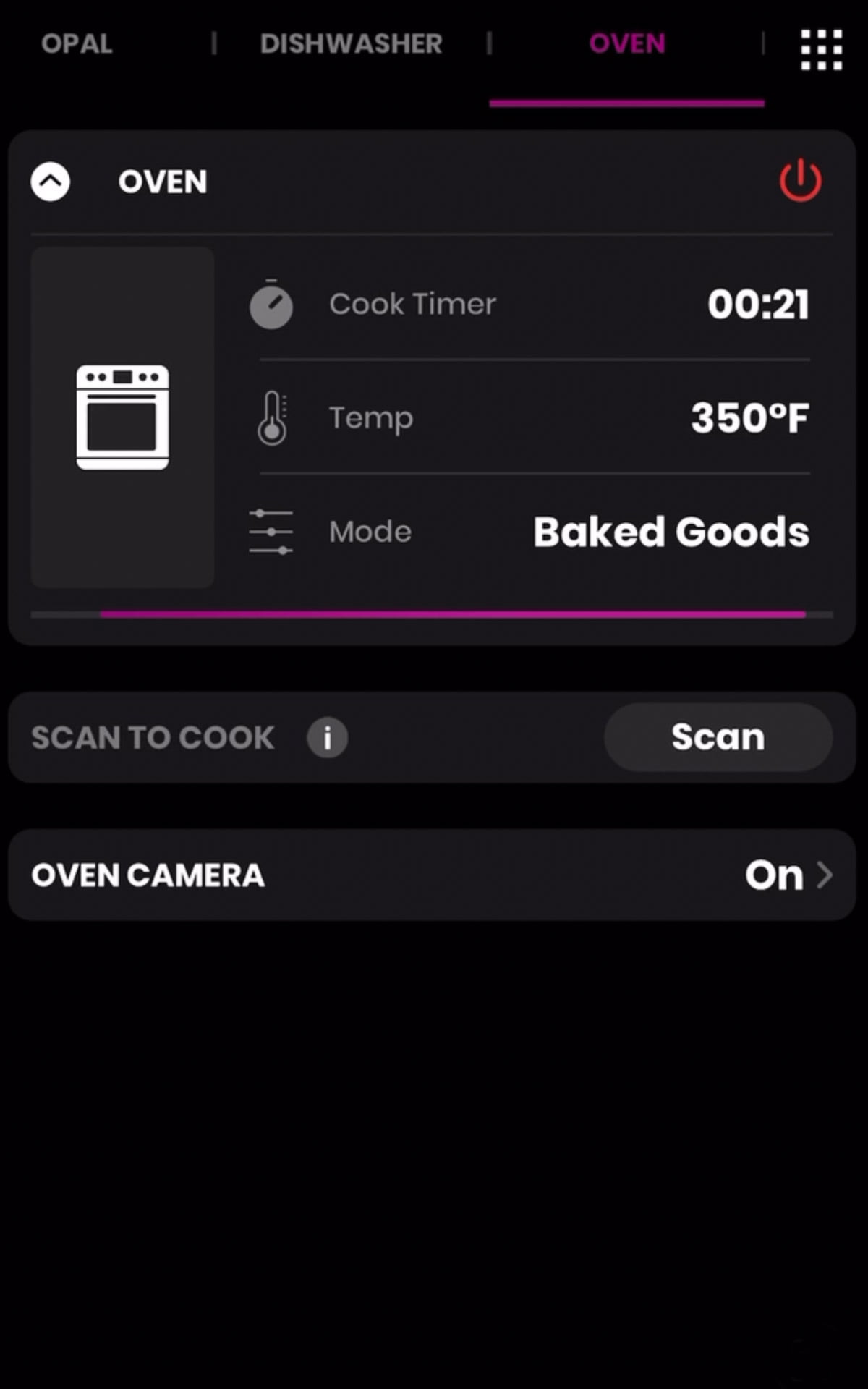 screen shot from my phone for the GeProfile oven